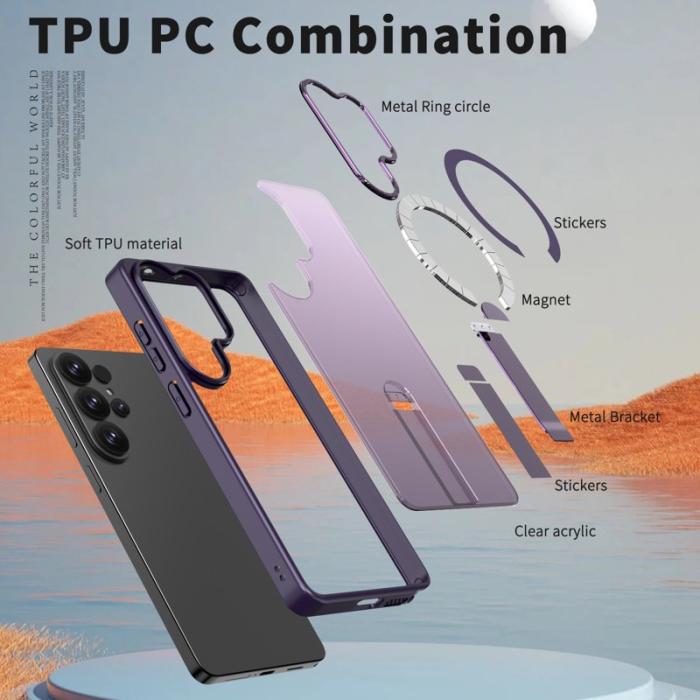 OEM - Mobilskal för Samsung Galaxy S26 Ultra Magnetiskt Kickstand TPU - Mörklila