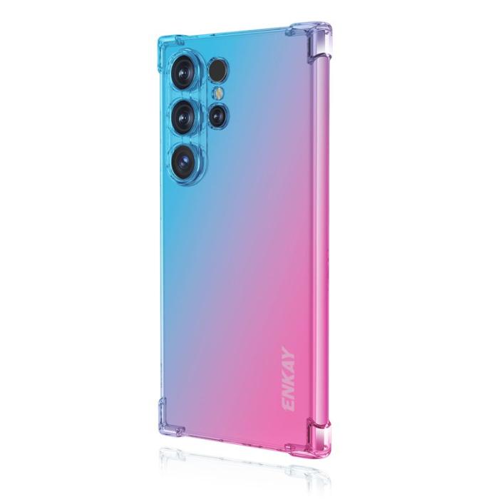 ENKAY - Enkay Mobilskal för Samsung Galaxy S26 Ultra TPU Drop-proof - Blå/Rosa