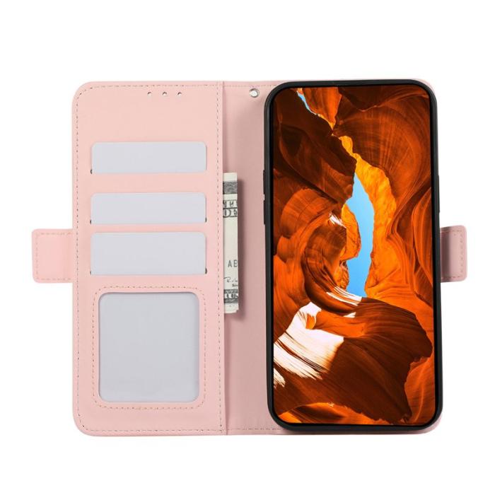 ABEEL - ABEEL Samsung Galaxy A23 5G / A23 4G Konstläder Plånboksfodral RFID-Skydd - Rosa