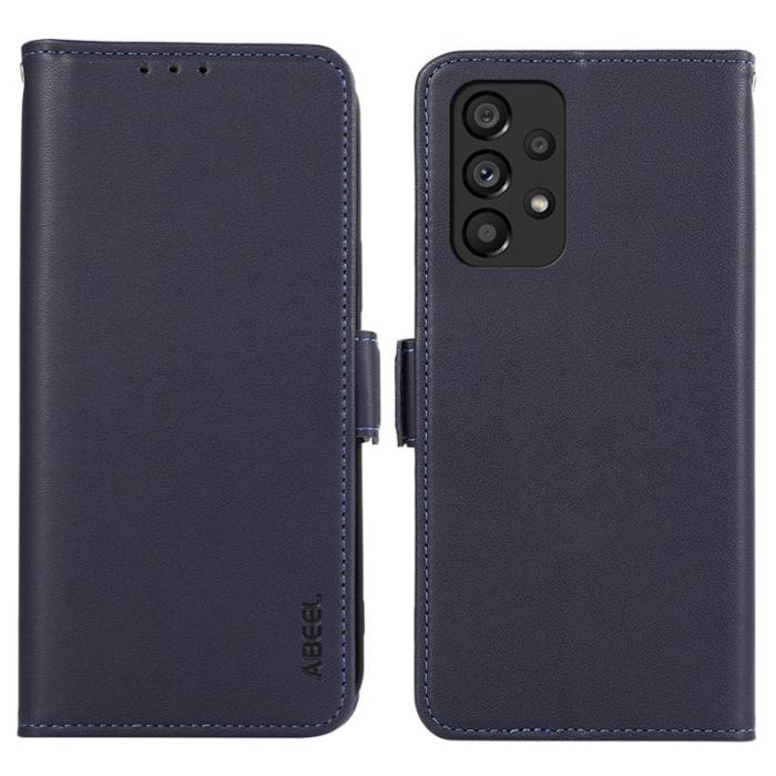 ABEEL - ABEEL Samsung Galaxy A23 5G / A23 4G Konstläder Plånboksfodral RFID-Skydd Blå