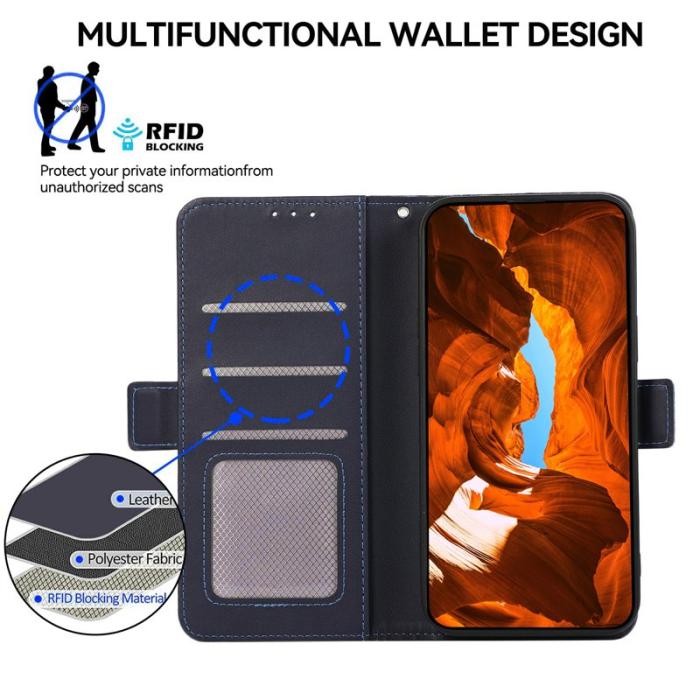 ABEEL - ABEEL Samsung Galaxy A23 5G / A23 4G Konstläder Plånboksfodral RFID-Skydd Blå