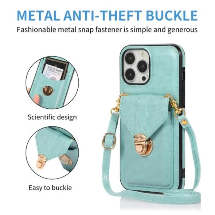 Taltech - iPhone 15 Pro Halsbandsskal Korthållare - Grön