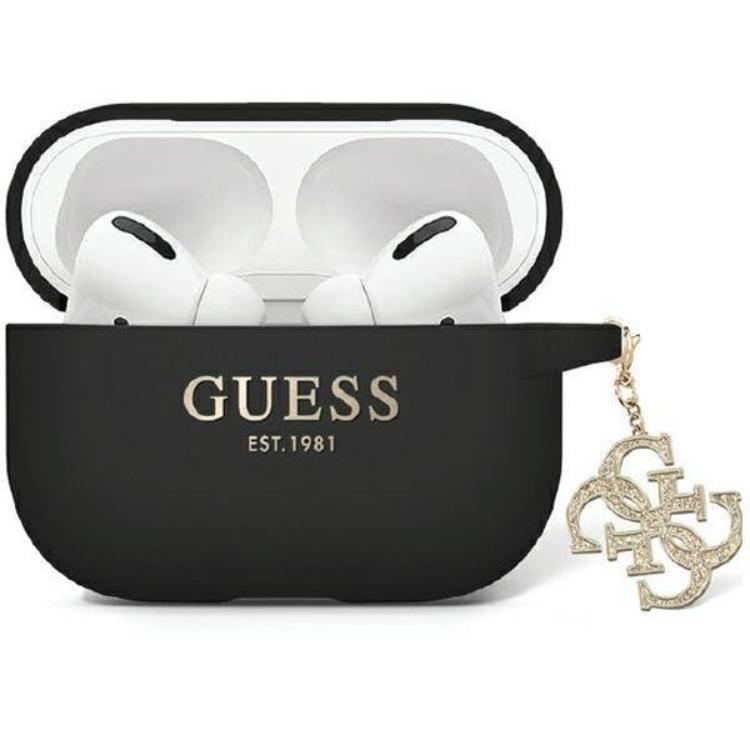 Guess AirPods Pro 2 Skal Liquid Silikon Glitter Triangle Charm | 2353 | AlltMobil