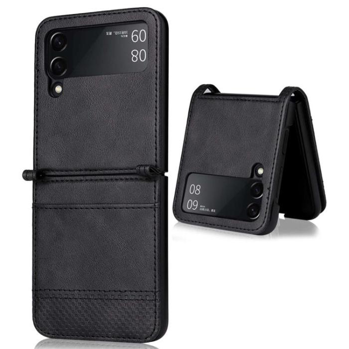 A-One Brand - Galaxy Z Flip 4 Plånboksfodral Vintage - Svart