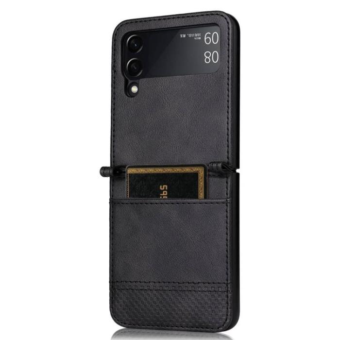 A-One Brand - Galaxy Z Flip 4 Plånboksfodral Vintage - Svart