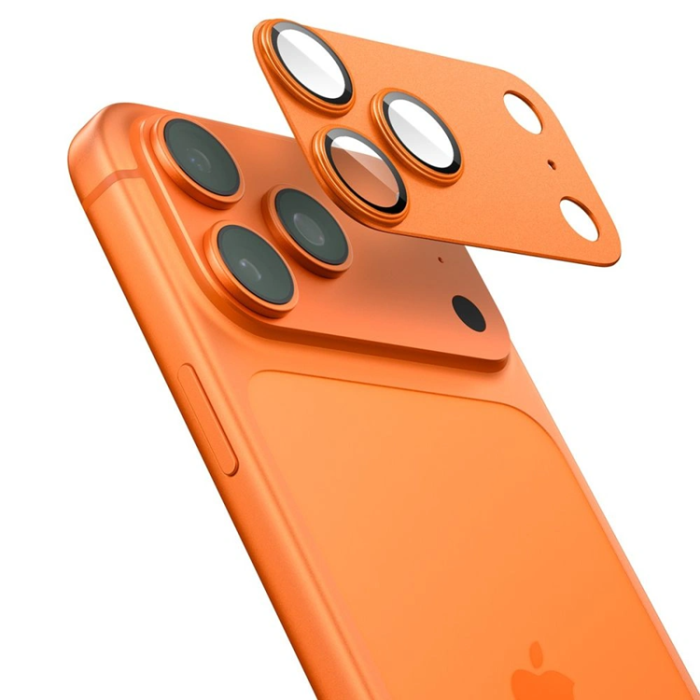 Spigen - Spigen iPhone 17 Pro Härdat Glas Kameraskydd EZ Fit - Orange