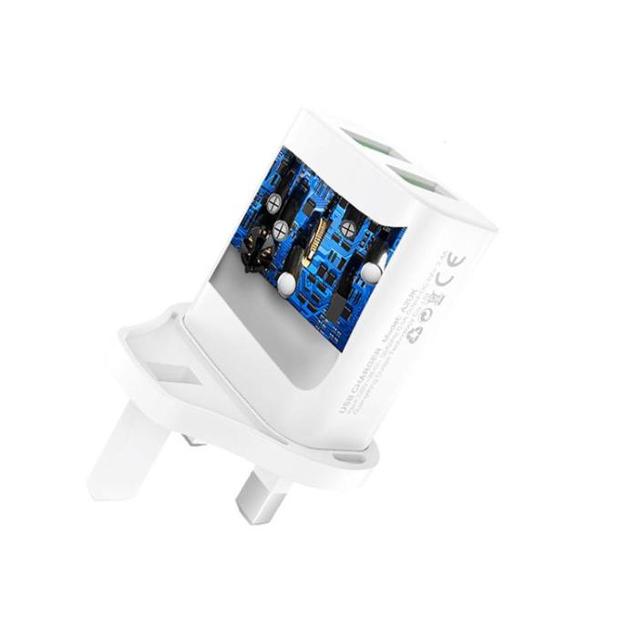 Dudao - Dudao Väggladdare 2X Port USB-C - Vit