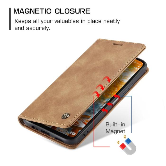 Caseme - CASEME 013 Series Konstläder Plånboksfodral till Samsung Galaxy A06 4G - Brun