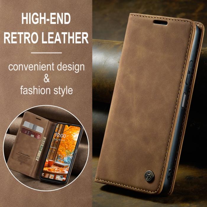 Caseme - CASEME 013 Series Konstläder Plånboksfodral till Samsung Galaxy A06 4G - Brun