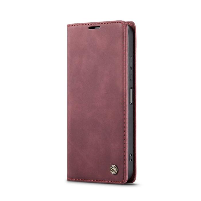 Caseme - CASEME 013 Series Konstläder Plånboksfodral till Samsung Galaxy A06 4G - Röd