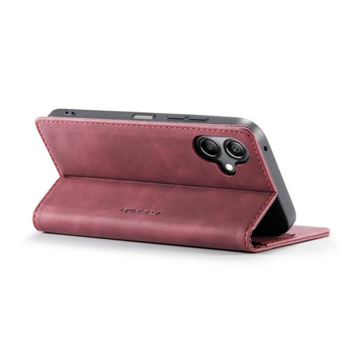 Caseme - CASEME 013 Series Konstläder Plånboksfodral till Samsung Galaxy A06 4G - Röd