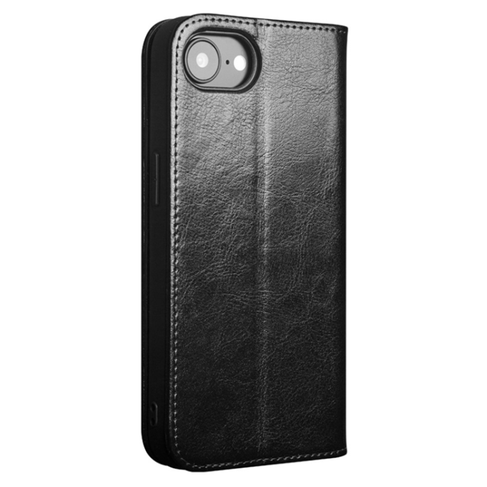 QIALINO - Qialino iPhone 16e Mobilskal Korthållare Cow Läder - Svart
