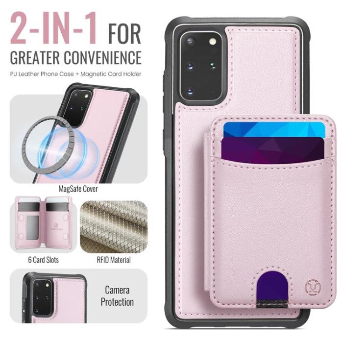 OEM - JEEHOOD Mobilskal till Samsung Galaxy S20 Plus Konstläder - Rosa