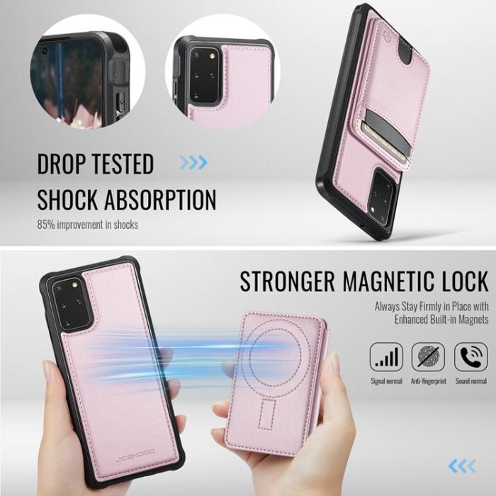 OEM - JEEHOOD Mobilskal till Samsung Galaxy S20 Plus Konstläder - Rosa