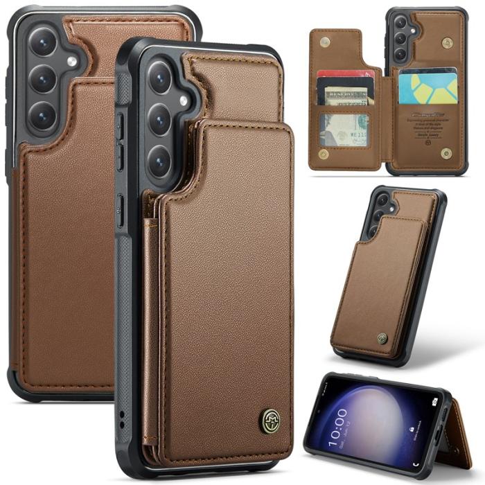 Caseme - CASEME C22 Fodral för Samsung Galaxy S23 FE - Konstläder - Brun