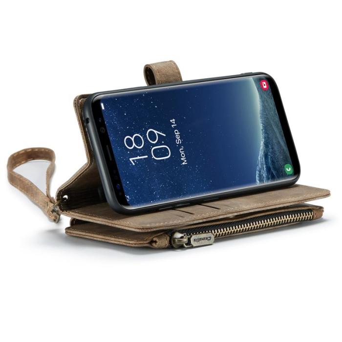 Caseme - CASEME Konstläder Plånboksfodral för Samsung Galaxy S22 5G - Brun