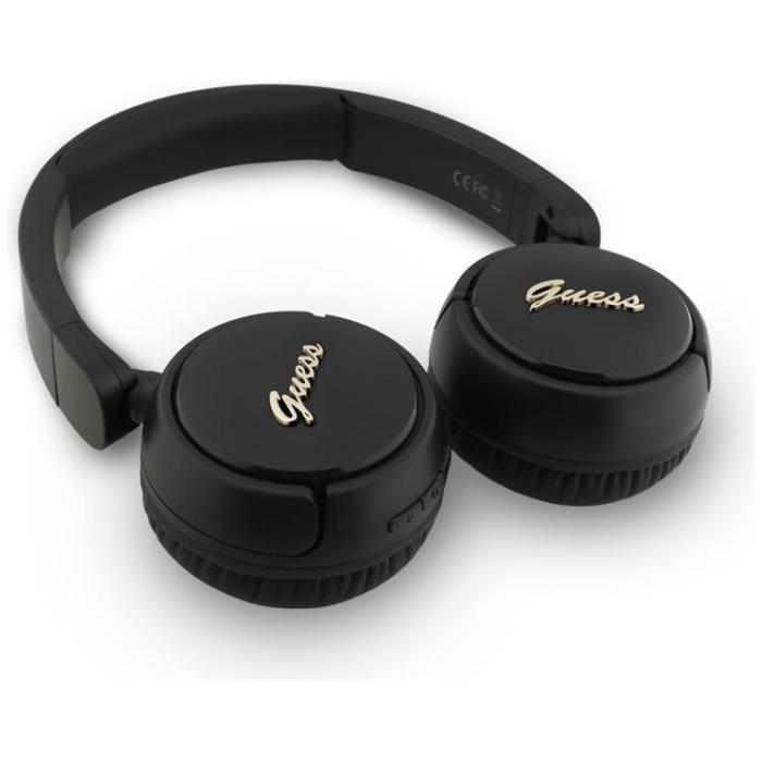 Guess - Guess Over-Ear Hörlurar Bluetooth 5.3 Metal Logo Script - Svart