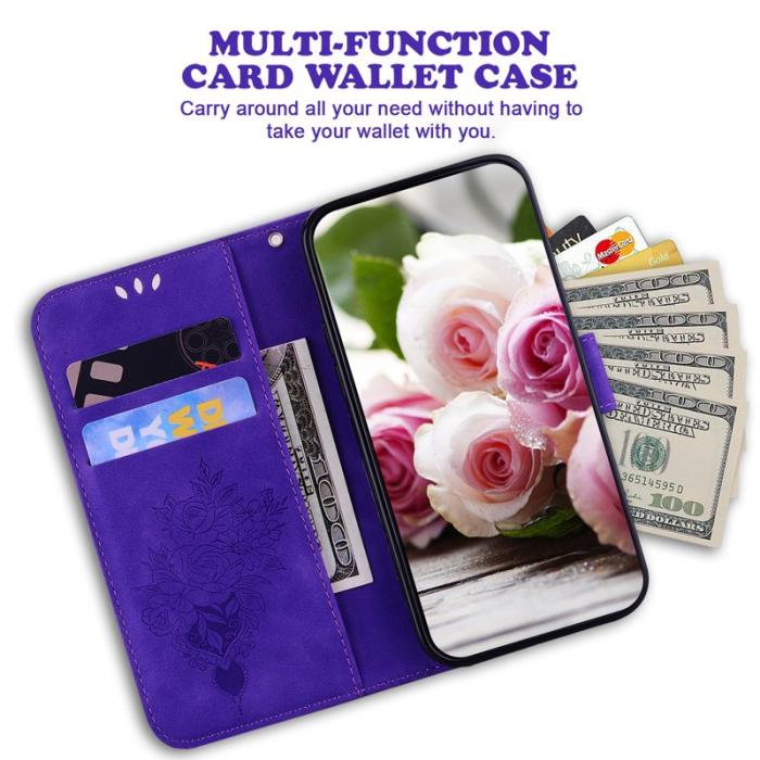 OEM - Samsung Galaxy S26 / S26 Pro Plånboksfodral Konstläder Butterfly Blomma - Lila