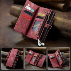 Caseme - CASEME Multi-function Wallet Mobilskal f&ouml;r Samsung Galaxy S21 FE - R&ouml;d