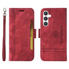 BETOPNICE - BETOPNICE 001 Samsung Galaxy S23 FE Pl&aring;nboksfodral TPU + Konstl&auml;der - R&ouml;d