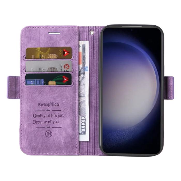 BETOPNICE - BETOPNICE 001 Samsung Galaxy S23 FE Plånboksfodral TPU + Konstläder - Lila
