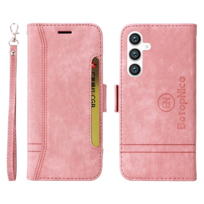 BETOPNICE - BETOPNICE 001 Samsung Galaxy S23 FE Plånboksfodral TPU + Konstläder - Rosa