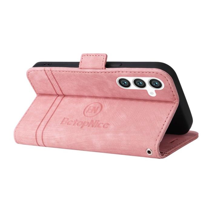 BETOPNICE - BETOPNICE 001 Samsung Galaxy S23 FE Plånboksfodral TPU + Konstläder - Rosa