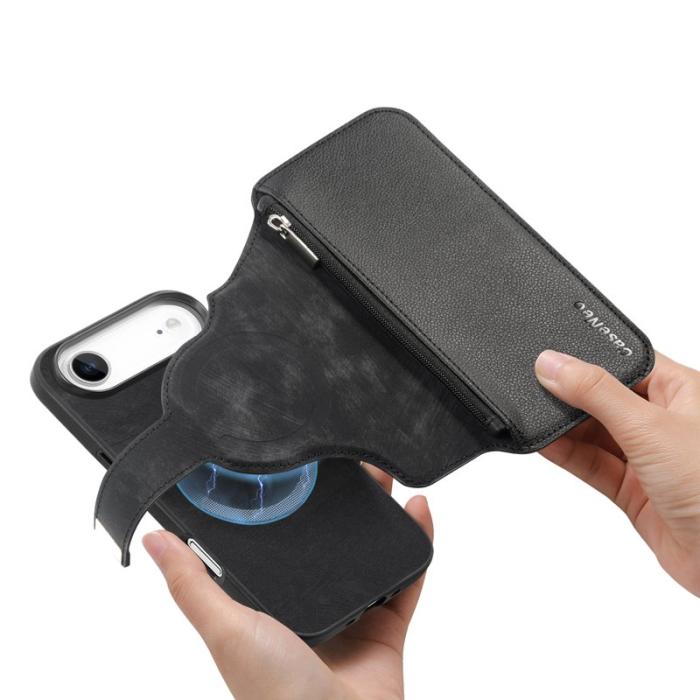 CASENEO - CASENEO MW-02 iPhone Air Plånboksfodral Konstläder - Svart
