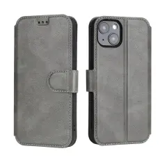 Boom of Sweden - BOOM iPhone 14 Plus Pl&aring;nboksfodral Calfskin - Gr&aring;