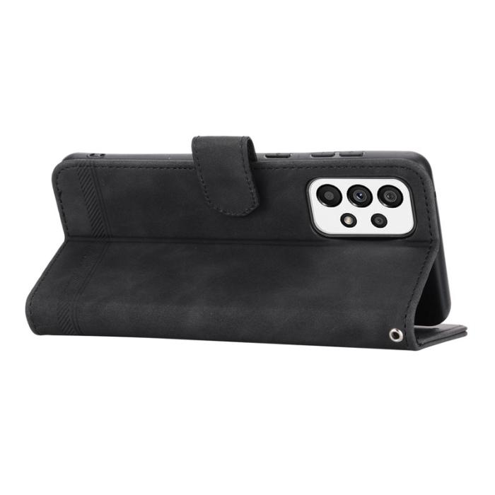 DIERFENG - DIERFENG DF-03 Plånboksfodral för Samsung Galaxy A73 5G - Konstläder - Svart