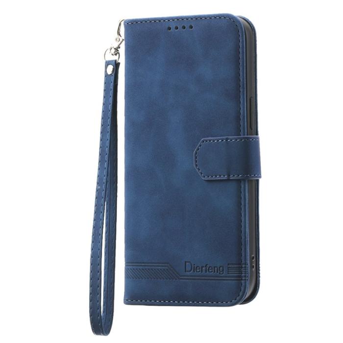 DIERFENG - DIERFENG DF-03 Plånboksfodral för Samsung Galaxy M54 5G - Konstläder - Blå