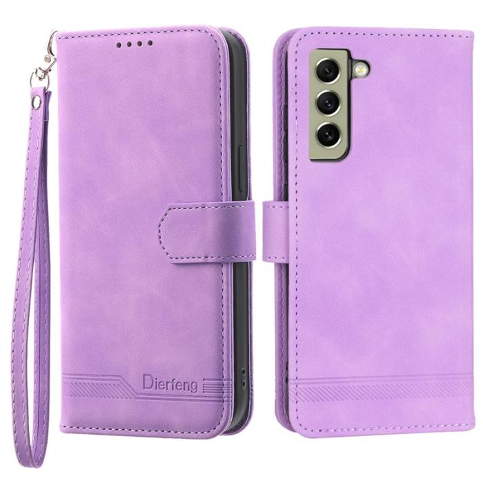 DIERFENG - DIERFENG DF-03 Konstläder Plånboksfodral för Samsung Galaxy S21 FE 5G - Lila