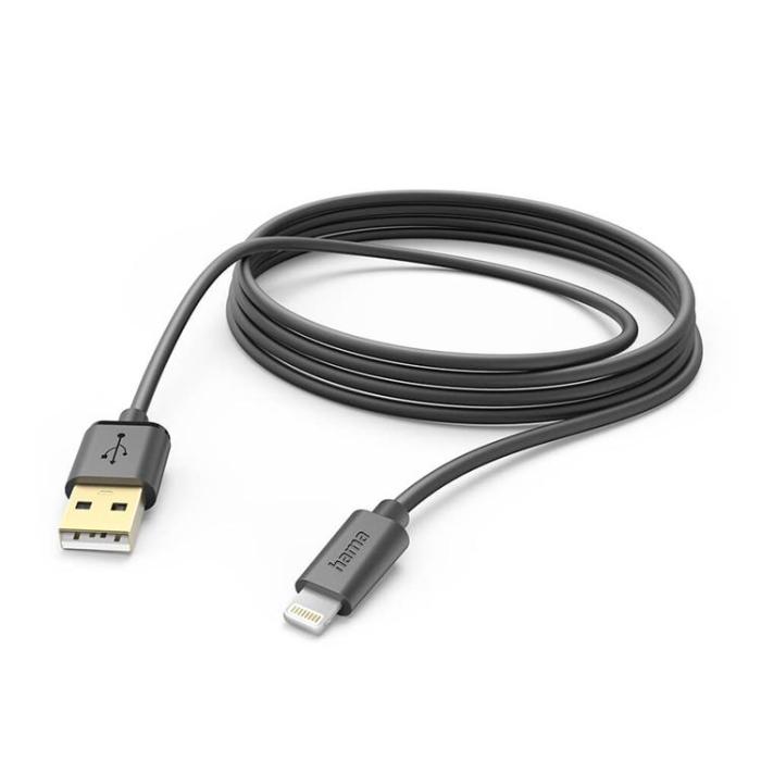 Hama - HAMA USB-A till Lightning kabel Svart 3m - Svart