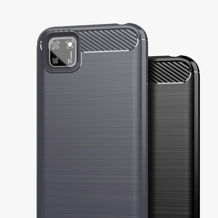OEM - Carbon Flexible TPU skal till Huawei Y5p - Svart