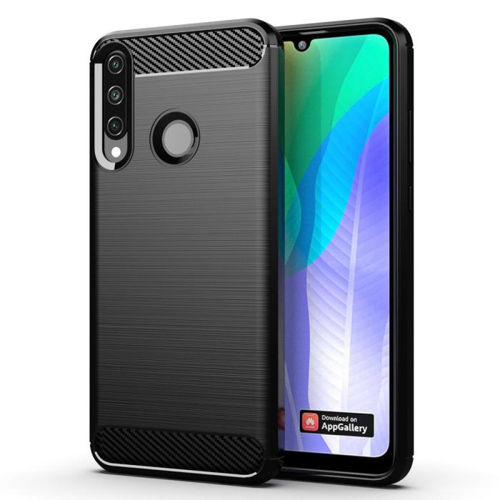 UTGATT1 - Carbon Flexible TPU skal till Huawei Y6p - Svart