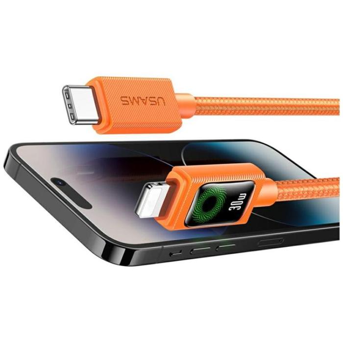 USAMS - USAMS USB-C till Lightning 30W Kabel 1.2m SJ774 - Orange