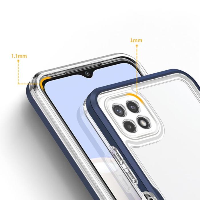 OEM - Galaxy A22 5G Skal Clear 3in1 - Blå