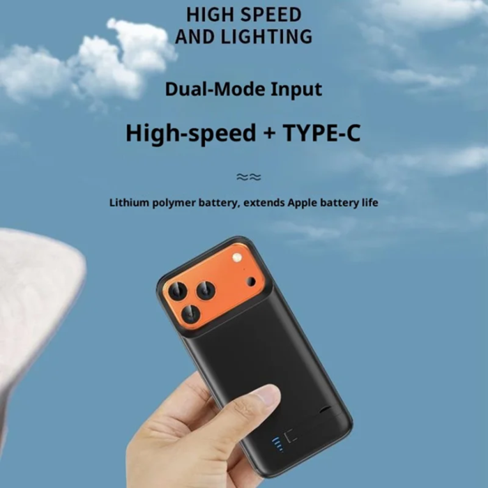 A-One Brand - iPhone 17 Pro Max Batteriskal 6000mAh T93 - Svart