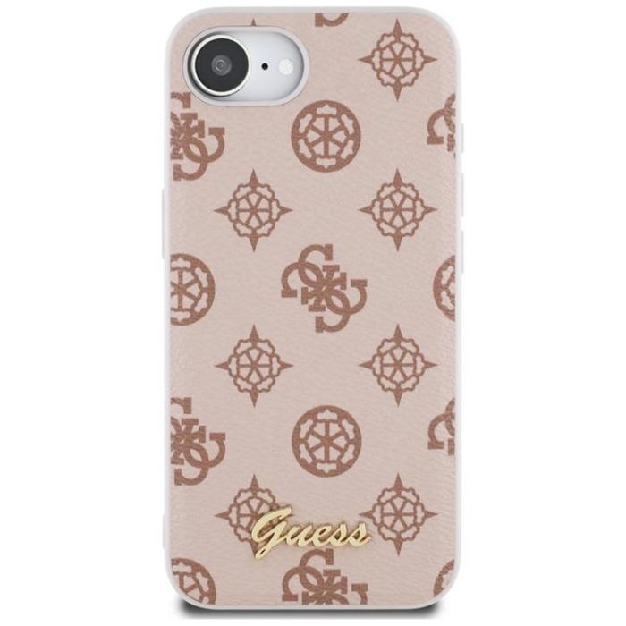 Guess - Guess iPhone 16e Mobilskal MagSafe Peony Script Logo - Brun
