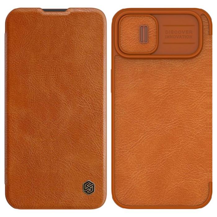 Nillkin - Nillkin iPhone 14 Plånboksfodral QinPro Läder - Brun