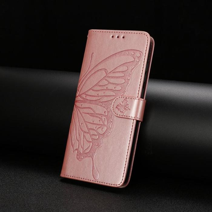 OEM - Samsung Galaxy S26 Plus Fodral Flip PU Läder Med Rem - Roséguld
