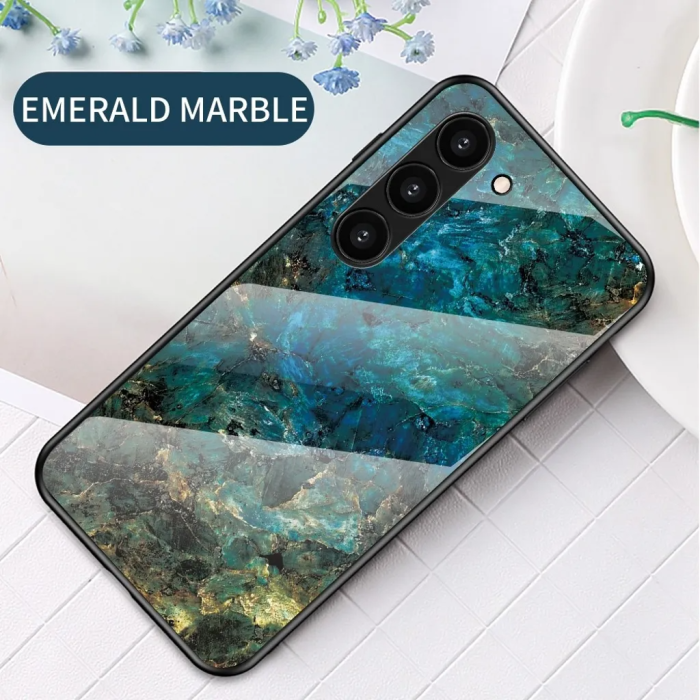 Taltech - Galaxy S23 Plus Mobilskal Marmordesign - Mineralblått
