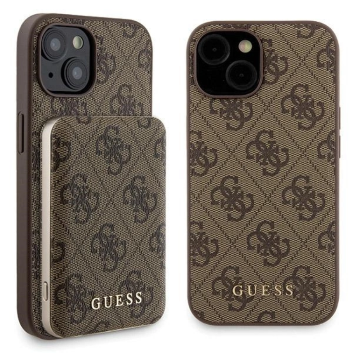 OEM - Guess iPhone 15 Mobilskal Med Powerbank 5000mAh Magsafe Metal Logo