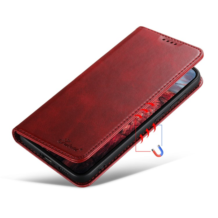 SUTENI - SUTENI Galaxy S23 Plus Plånboksfodral Kickstand Flip - Röd