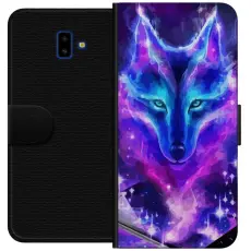 Gustaf - Pl&aring;nboksfodral till Samsung Galaxy J6+ med Neon Varg