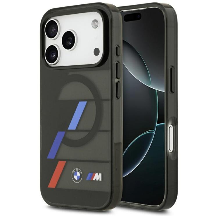BMW iPhone 17 Pro Mobilskal MagSafe Metal Tricolor Lines - Svart | 2353 | AlltMobil