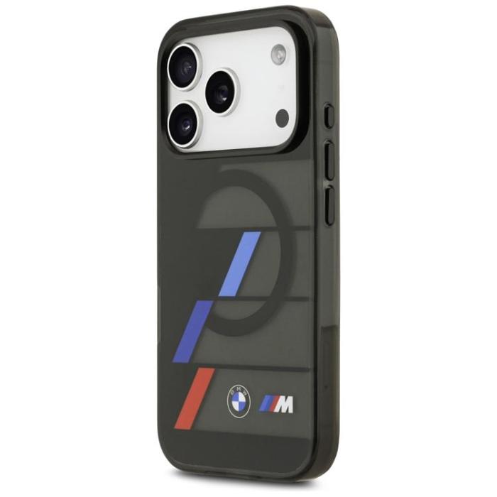 BMW - BMW iPhone 17 Pro Mobilskal MagSafe Metal Tricolor Lines - Svart