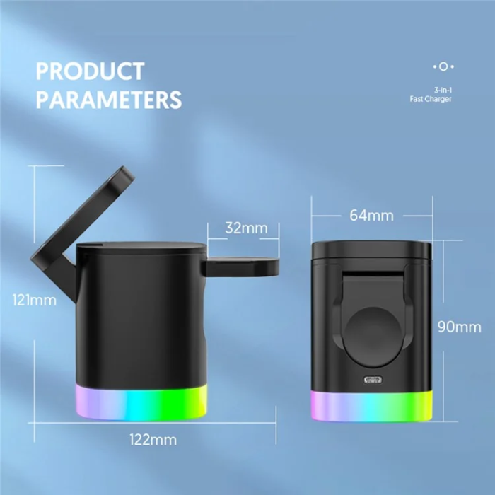 OEM - 3in1 MagSafe Trådlös Laddare iPhone, Apple Watch, Airpods