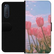 iSecrets - Pl&aring;nboksfodral till Sony Xperia 5 II med Rosa Tulpaner