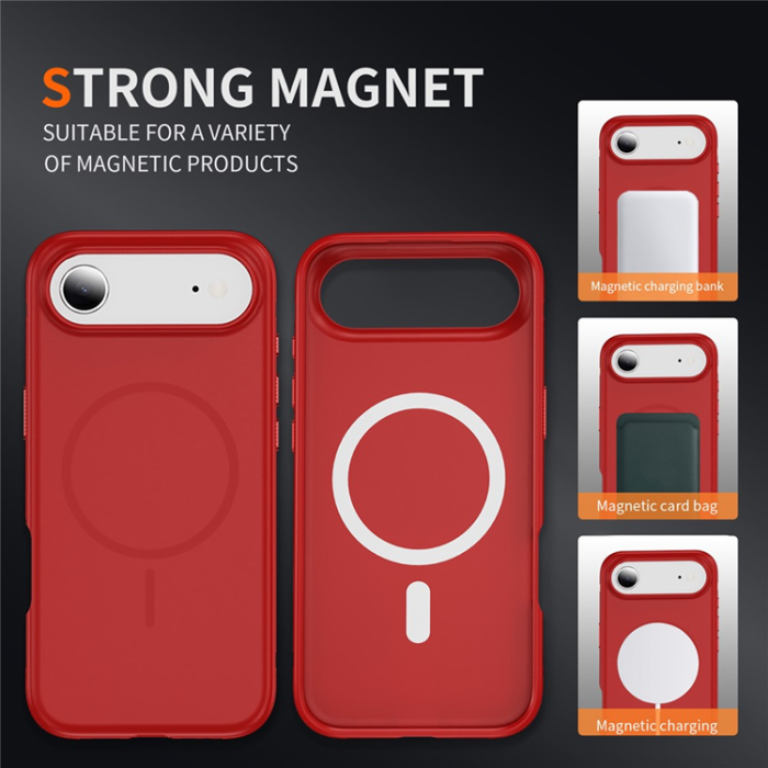 A-One Brand - iPhone Air Mobilskal MagSafe PC + TPU Shockproof - Röd